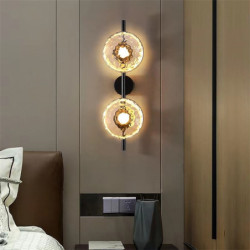led indendørs væglampe glas 1/2 lys indendørs moderne enkel led væglampe silikone væglampe kan anvendes til soveværelse stue...
