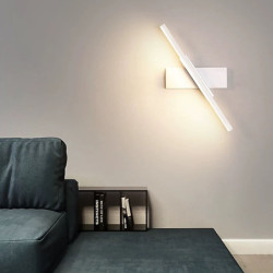 led væglampe nordisk moderne minimalistisk væglampe kreativ trappe sengelampe 330° roterende stue væglampe varm hvid/hvid