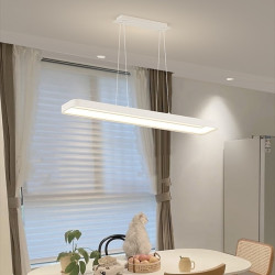 led pendel hvid linje design 3000-6000k loftbelysningsarmaturer kreativ bar stil lysekrone til stue, køkken ø, soveværelse