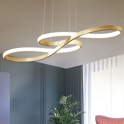 1-lys 75cm akryl dæmpbar pendel LED lysekrone justerbar seddel design moderne til hjemmet stue belysning kun dæmpbar med...