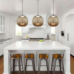 led pendel glas køkkenø lys enkelt design galvaniseret led nordisk stil