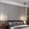 led pendel moderne nordisk ø lys sengelampe cirkel ring desgin 20cm metal malet finish stue soveværelse spisestue