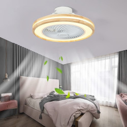 led loftsventilatorer med lys, der kan dæmpes med fjernbetjening kontral 20" flush mount loftslampe akryl lampeskærm lysekrone...