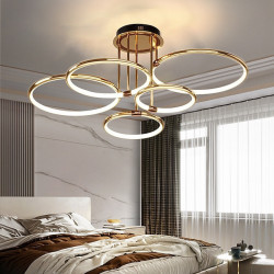 65cm led pendel cirkel design loftslampe lanterne desgin flush mount lys metal galvaniseret moderne
