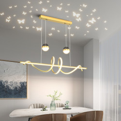 100cm pendel led sommerfugl projektor lys restaurant lampe moderne nordisk stil varmt kreativt design spiral lysekrone