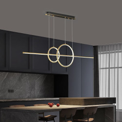 led pendel 90cm ø lys dæmpbar linje design aluminium stilfuld minimalistisk malet finish spisestue køkken lys