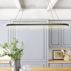 80/100cm cirkel design pendel led nordisk stil aluminiumslegering malet finish moderne mode til spisestue køkken stue 78w kun...
