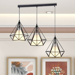 led pendel 60cm 3-lys sputnik design lysekroner til spisestue soveværelse pendel lamper industrimalet finish