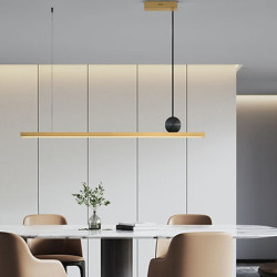 led lang bar restaurant vedhæng lys nordisk kontor geometrisk linje enkelt lys luksus lang bar en-linje belysning