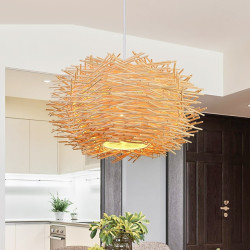 led Pendel lys bambus lanterne design lysekrone retro 30cm lysekrone loftbelysning er anvendelig til stue soveværelse...