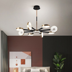 led pendel dæmpbar sputnik-design justerbare geometriske former flush-mount loftslamper 8-lys 31" hængende lysekroner til stue...