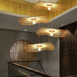 led Pendel lys bambus lanterne design lysekrone retro 1 hoved 35/45/55cm lysekrone loftbelysning er anvendelig til stue...