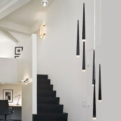 6-lys led pendel keglerør nordisk stil sort/hvid bar mini design hængelampe køkkenø lys bar bord spisestue stue justerbare lamper