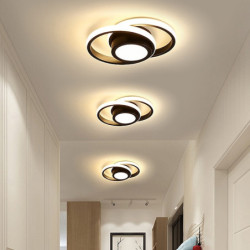 led loftslampe 1-lys 32cm geometriske former flush mount lys silica gel aluminium loftslampe til korridor veranda bar kreativ...