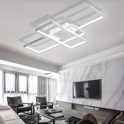90cm led loftslamper 3-lys lineær planmontering ambient Lys dæmpbar malet finish metal aluminium geometrisk mønster moderne...