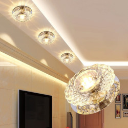 1-lys 10cm led krystal loftslampe unikt design indbygningslys galvaniseret moderne luksus stil krystal veranda lys korridor...