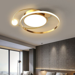 led loftslampe rund design loftslampe moderne kunstnerisk metal aluminiumstil trinløs dæmpning soveværelse malet finish lys kun...