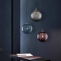 led pendel sengelampe glaskugle design moderne 15cm lanterne desgin metal galvaniseret moderne kunstnerisk