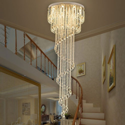 moderne krystal lysekrone ledet loftlampe 200cm lysarmatur til trappe trappelys luksushotel villa forfængelighed soveværelse...